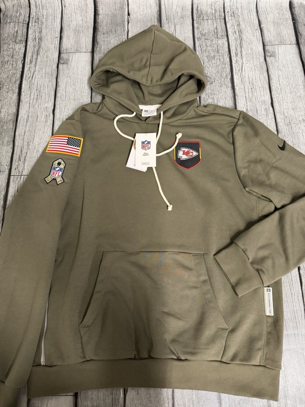 NWT Men’s Nike Kansas City Chiefs Salute To Service Hoodie Large Olive Green